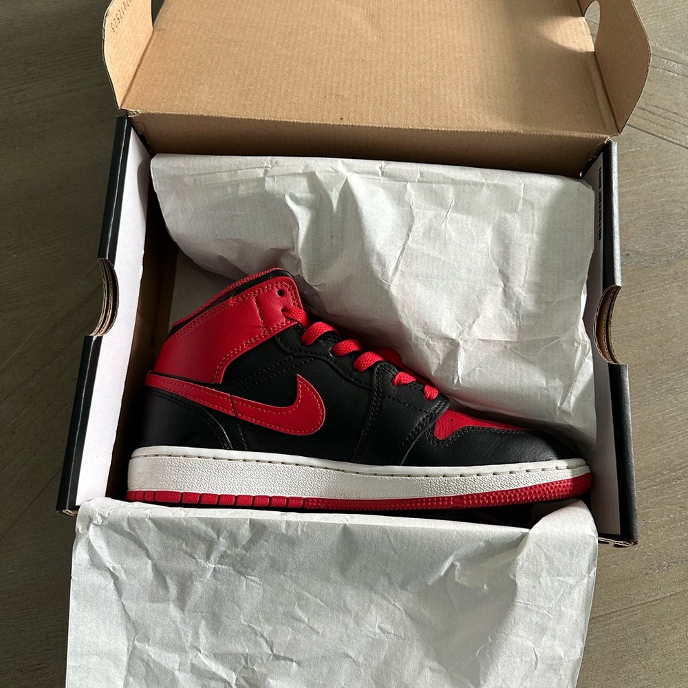 Jordan 1s Nike Red and Black High-Top Sneakers excellent condition